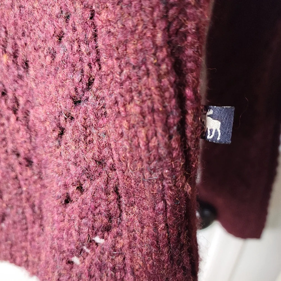 Abercrombie & Fitch Vintage 2002 Y2K Lambswool Blend Burgundy Jacket NWT - Picture 2 of 13